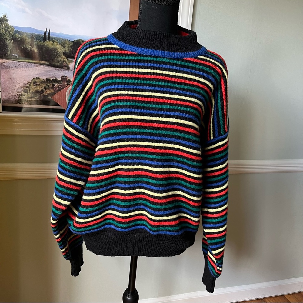 Vintage Multicolor Striped Crewneck Sweater